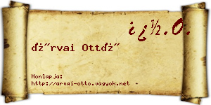 Árvai Ottó névjegykártya